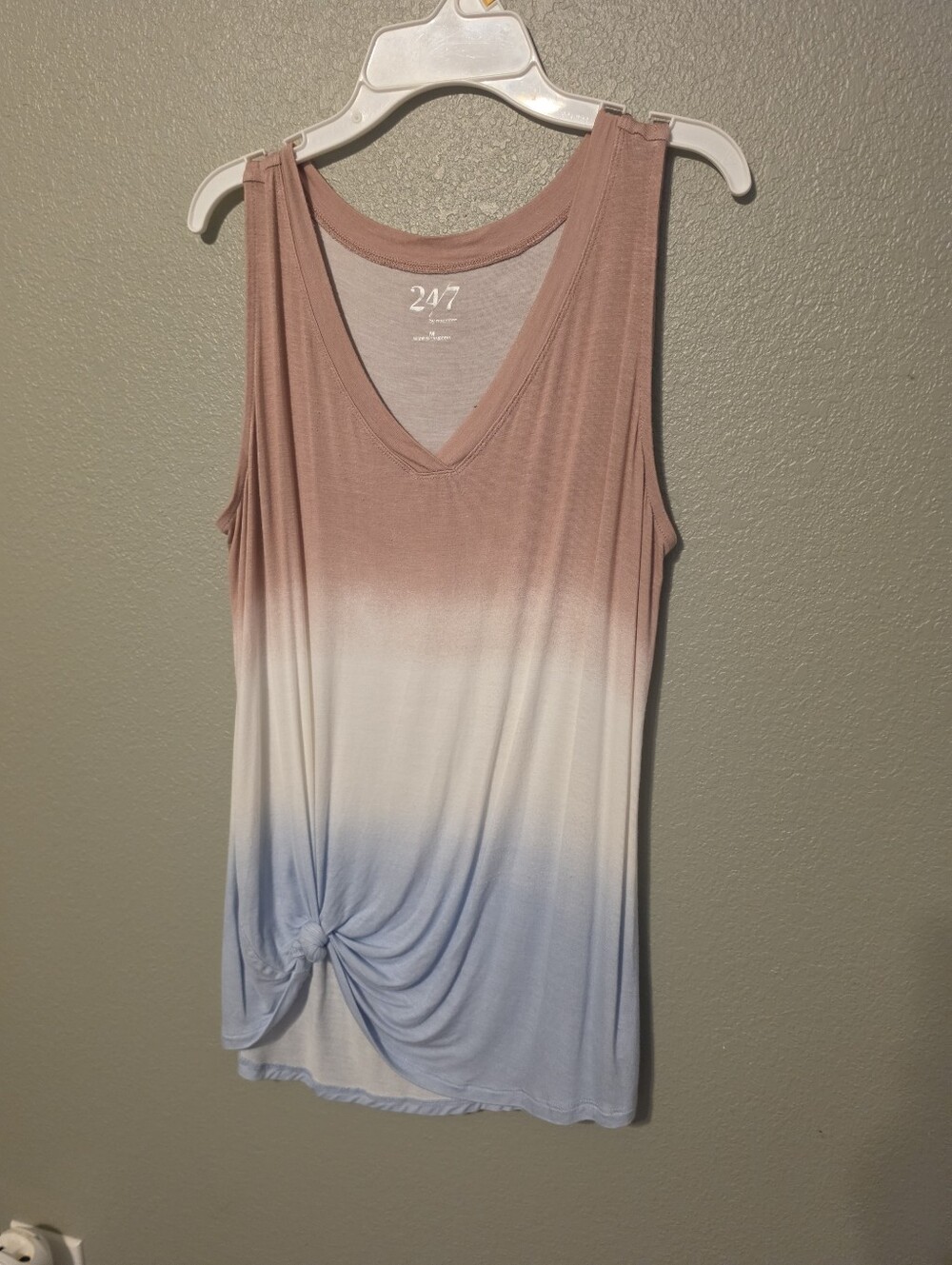 Maurices Blush-to-Light Blue Ombre V-Neck Tank